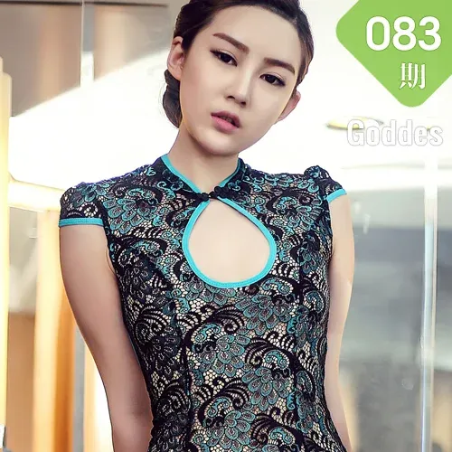 Goddes 头条女神 No.083 Modo 格格绿色旗袍
