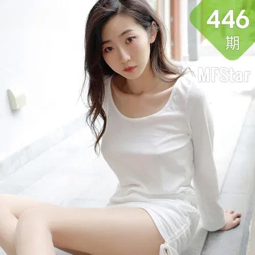 MFStar 模范学院 Vol.446  针织薄透白色上衣 安琪