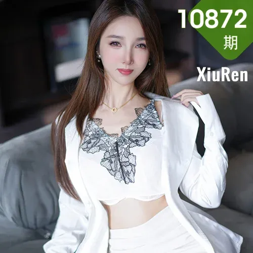 XiuRen 秀人 No.10872 桃桃夭夭twins 蕾丝内衣灰色OL服饰