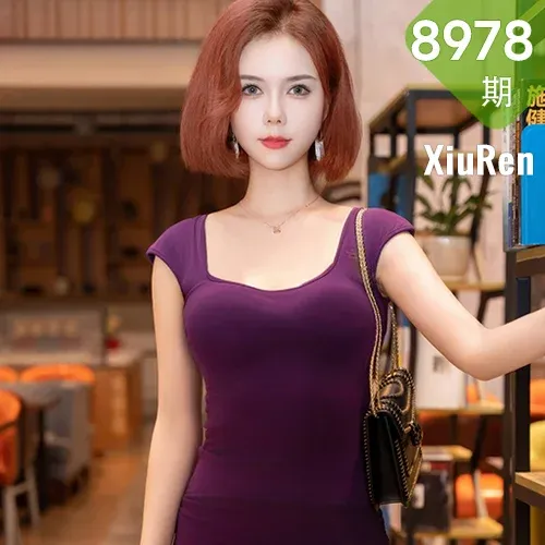 XiuRen 秀人 No.8978 白芷yy 紫色连衣短裙性感写真3