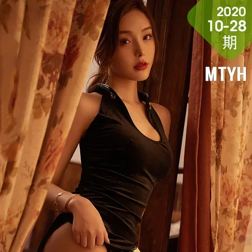 YOUMEI 尤美  陈圆圆 红唇黑绒旗袍